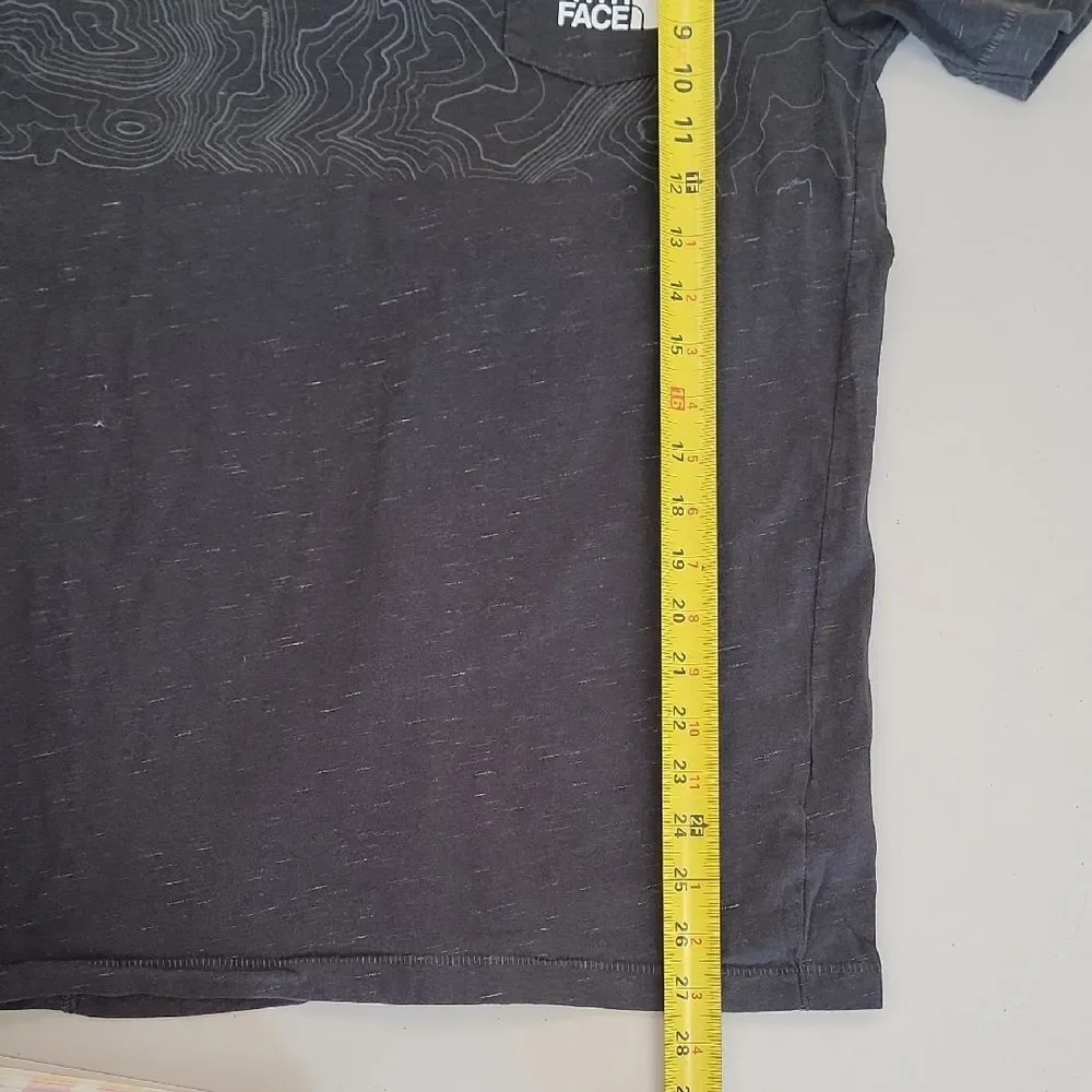 The North Face Charcoal Topographic Short Sleeve Tee Black Size S Gorpcore